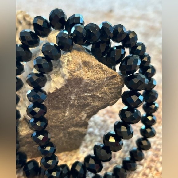 Set of Black Bracelets Stretchy 2 included - Picture 4 of 8